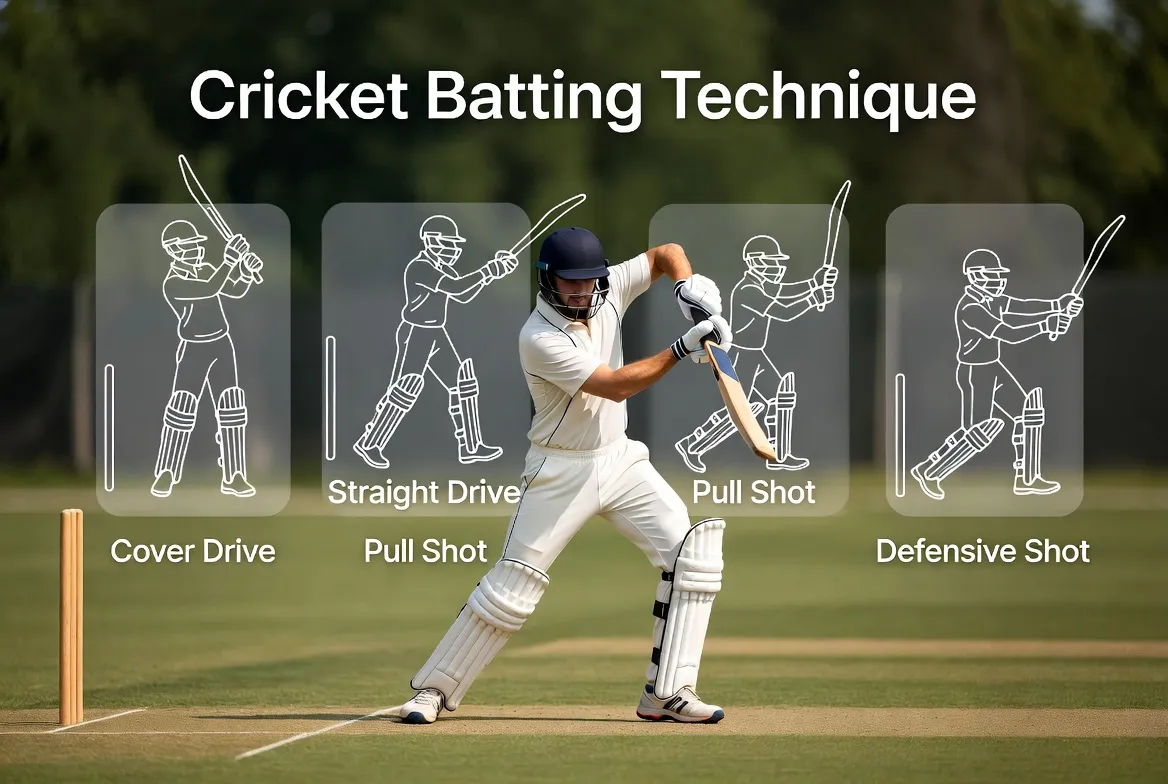 Cricket Batting Technique | Complete Guide to Shots, Stance & Grip