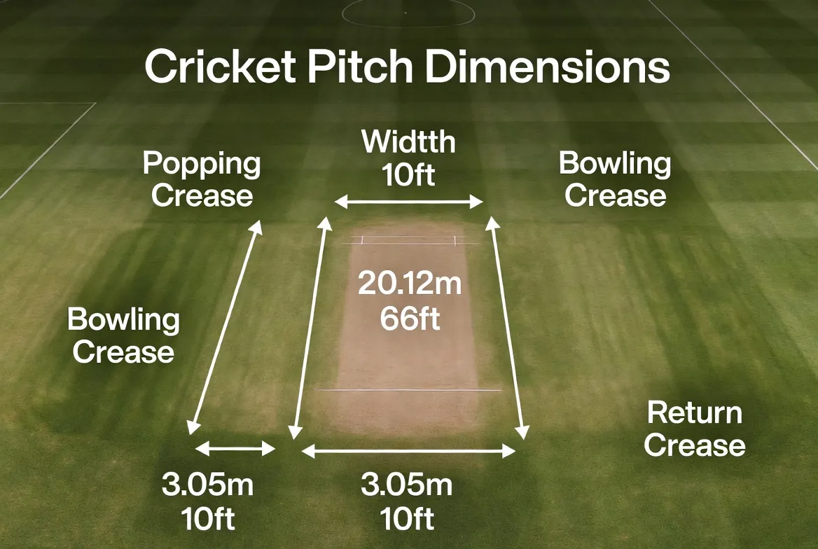 Cricket Pitch Dimensions | Length, Width, Markings & Creases