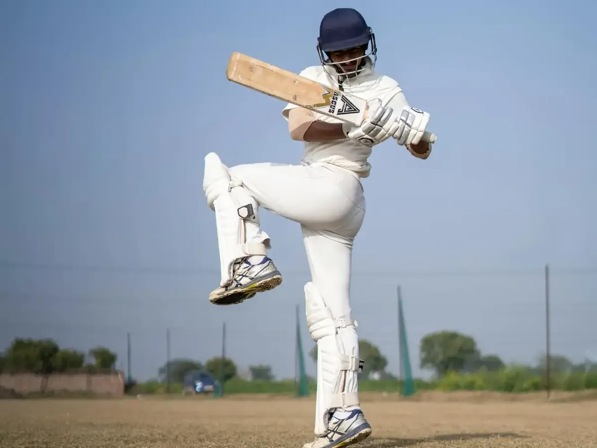 Cricketers wearing whites